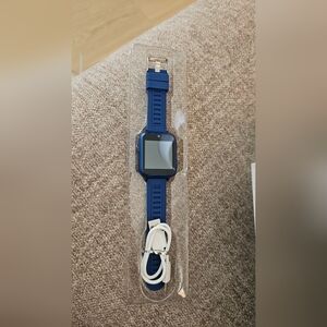 Sleek Blue Smartwatch with Fitness Features